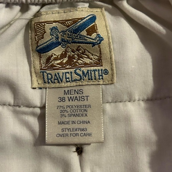TravelSmith Men's Beige Casual Pants Size 38 Elastic Waistband - Picture 4 of 7